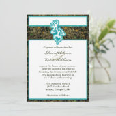 Invitation Chasse Camo Turquoise Custom Outline Color Invitat (Debout devant)