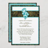 Invitation Chasse Camo Turquoise Custom Outline Color Invitat (Devant / Derrière)