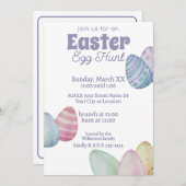 Invitation Chasse classique aux oeufs de Pâques (Devant / Derrière)