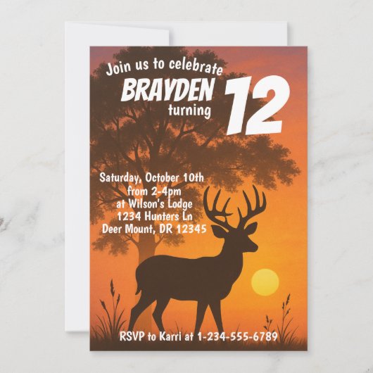 Invitation Chasse d'anniversaire (Devant)