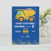 Invitation Chasse de construction Camion Boys Marine Annivers (Debout devant)