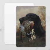 Invitation Chasse de faisans avec Tapisserie allemande à chev (Devant / Derrière)