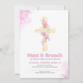 Invitation Chasse de Pâques et Brunch Orchidée florale rose (Devant)