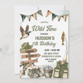 Invitation Chasse et pêche Jour de l'anniversaire de Camo Boy (Devant)