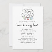 Invitation Chasse heureuse à brunch et à oeufs de Pâques (Devant)
