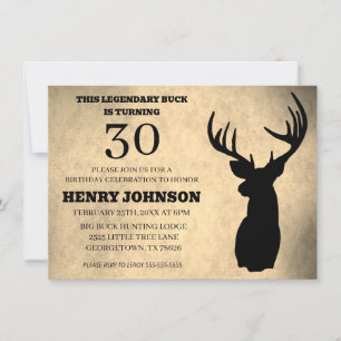 Invitation Chasse légendaire Buck 30e anniversaire
