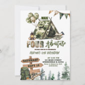 Invitation Chasse Made QUATRE anniversaire d'aventure Invitat (Devant)