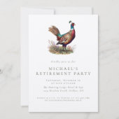 Invitation Chasse Retraite Élégant Parti Phéasant Rustique (Devant)