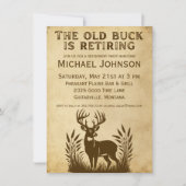 Invitation Chasse rustique Le vieux canard prend sa retraite (Devant)