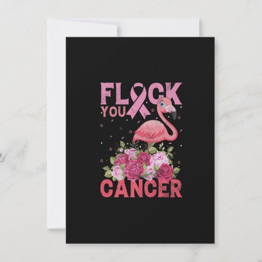 Invitation Chasse-toi Cancer Pink Ribbon Flamant rose Danse m (Devant)