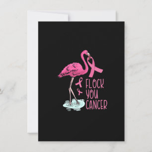 Invitation Chasse-toi Flamant rose Cancer du Sein Pink Ribbon