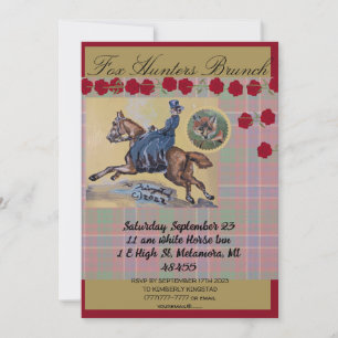 Invitation Chasse vintage femme au galop de cheval