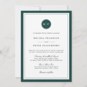 Invitation Chasseur classique Mariage de monogramme de bordur (Devant)