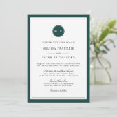 Invitation Chasseur classique Mariage de monogramme de bordur (Debout devant)