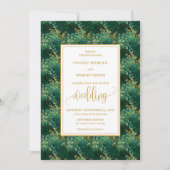 Invitation Chasseur classique Vert Eucalyptus Mariage (Devant)