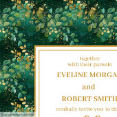 Invitation Chasseur classique Vert Eucalyptus Mariage