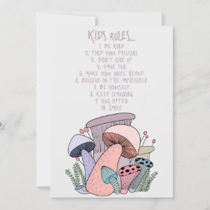 Invitation Chasseur de champignons champignon et règles pour 