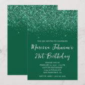 Invitation Chasseur de Glitterie Sparkly Green 21e anniversai (Devant / Derrière)