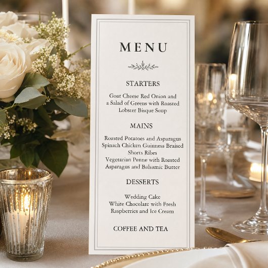 Invitation Chasseur de luxe vert | Menu élégant monogramme