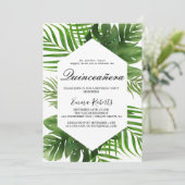 Invitation Chasseur de verdure vert Quinceañera (Debout devant)