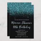 Invitation Chasseur d'étincelles Parties scintillant verte No (Devant / Derrière)