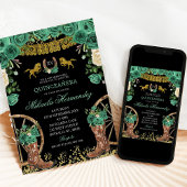 Invitation Chasseur vert émeraude noir Bottes occidentales XV