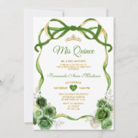 Chasseur Vert Floral Bow Ribbon Or Mis Quince