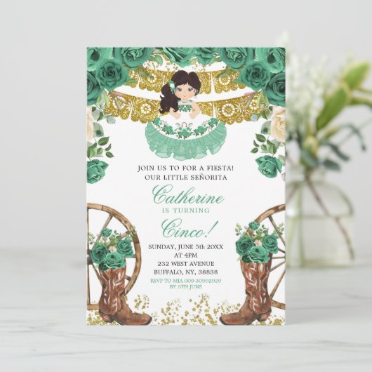 Invitation Chasseur vert occidental Charra Turning Cinco (Debout devant)