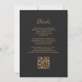 Invitation Chasseur Vert Or Agate Foncé Code QR Mariage (Dos)
