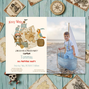 Invitation Chasseurs de trésors Pirate Photo Anniversaire