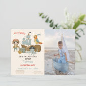 Invitation Chasseurs de trésors Pirate Photo Anniversaire (Debout devant)