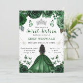 Invitation Chasseurs Robe verte Peau foncée Princesse Douce 1 (Debout devant)