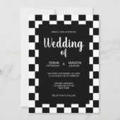 Invitation Châssis classique en carreaux noirs et blancs (Devant)