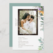 Invitation Châssis en bois moderne rustique Photo Foliing (Devant / Derrière)