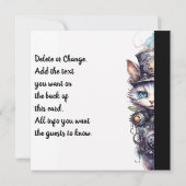 Invitation Chat 1 Kitten et chapeau supérieur aquarelle (Dos)