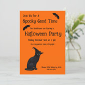 Invitation Chat à sorcière noire mignonne (Debout devant)