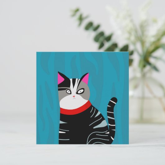 Invitation Chat Abstrait (Debout devant)