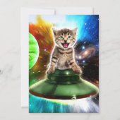 Invitation Chat Alien dans la soucoupe de l'ufo (Dos)