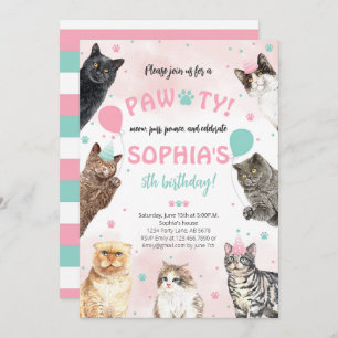 Invitation Chat Anniversaire Pawty