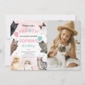 Invitation Chat Anniversaire Pawty Photo (Devant)
