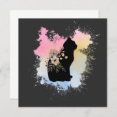 Invitation Chat aquarelle (Devant / Derrière)