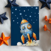 Invitation Chat astronaute spatial décollage anniversaire cos
