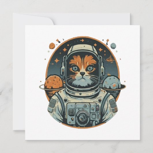 Invitation Chat-astronaute sur les astéroïdes (Devant)