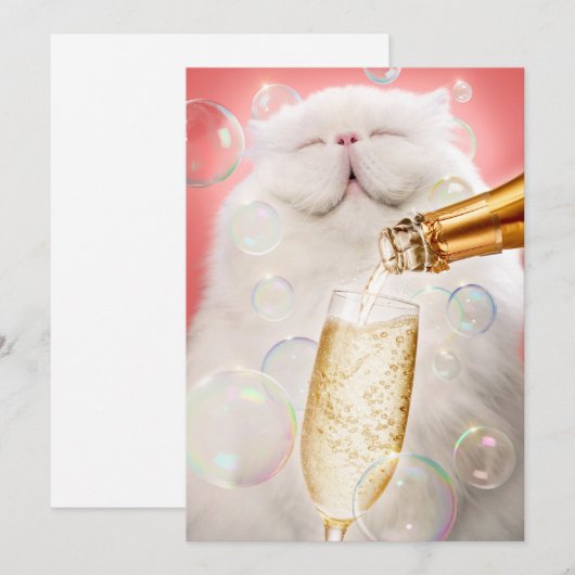 Invitation Chat au Champagne (Devant / Derrière)