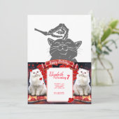 Invitation Chat avec main de squelette humain - Choisissez la (Debout devant)