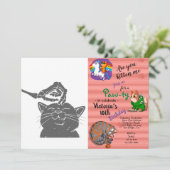 Invitation Chat avec main squelette humaine - Choisir la coul (Debout devant)