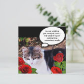 INVITATION CHAT AVEC ROSES ROUGES BACON BRUNCH PARTI (Debout devant)