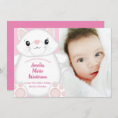 Invitation Chat Baby shower Kitty Rose (Devant / Derrière)