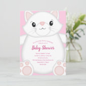Invitation Chat Baby shower Kitty Rose (Debout devant)