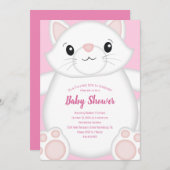 Invitation Chat Baby shower Kitty Rose (Devant / Derrière)